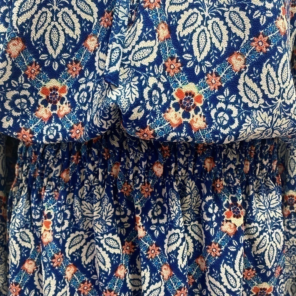 Nicole Miller Studio Blue Boho Floral Dress - Picture 5 of 5